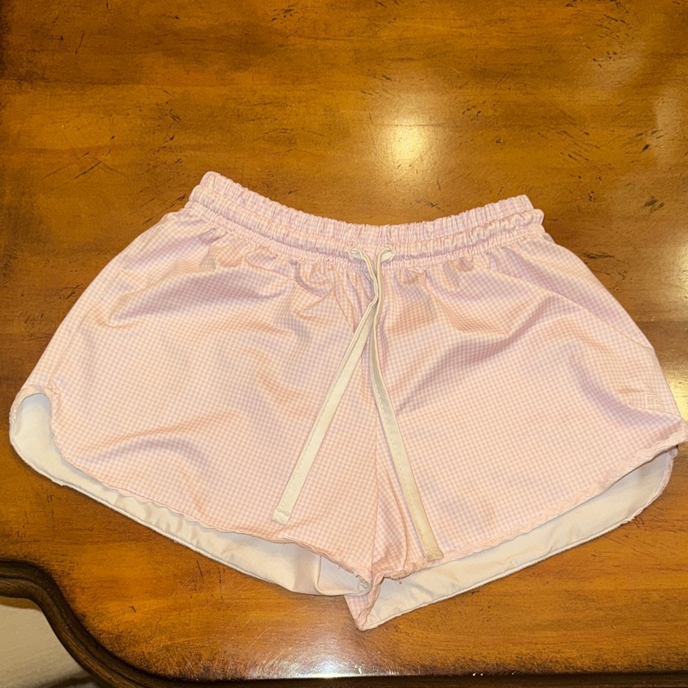 SET Active Light Pink Gingham Workout Shorts - 7/8